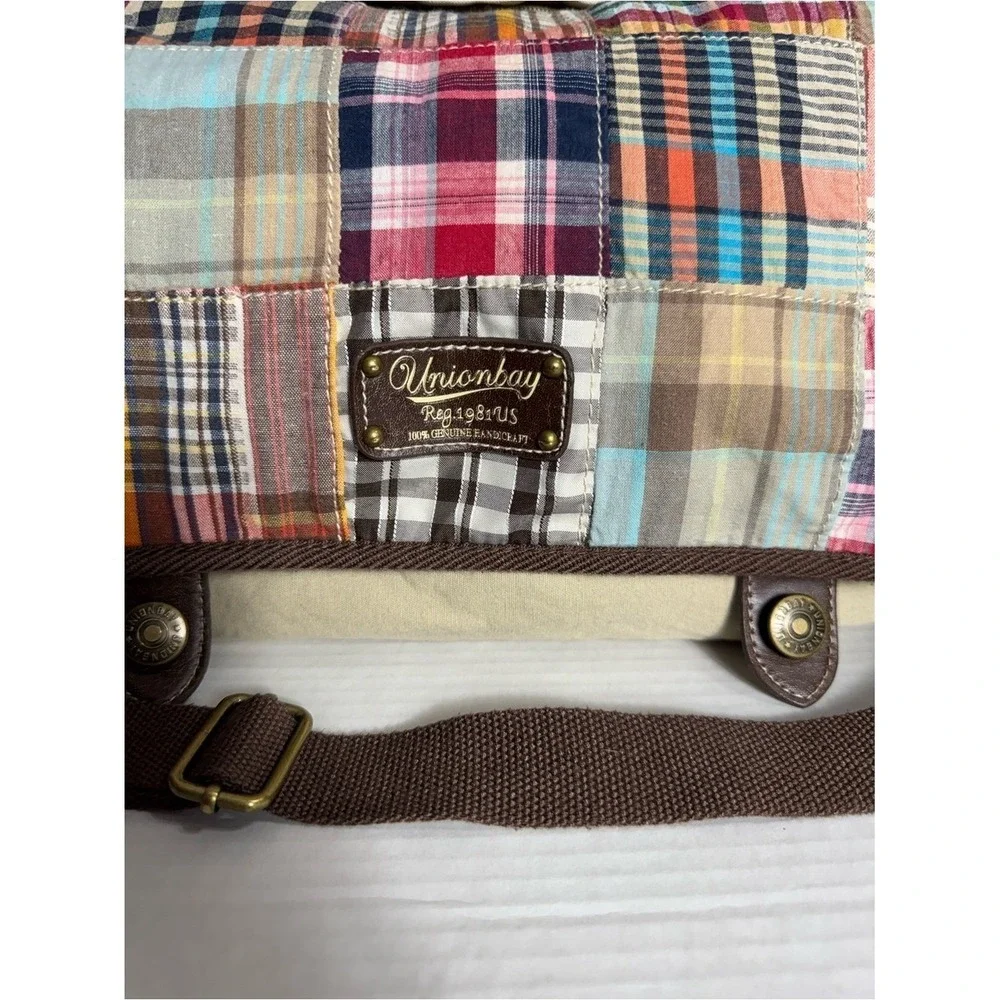 Vintage Y2K 90s Union Bay Patchwork Messenger Bag Quilted Bohemian